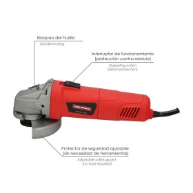 Amoladora Angular 900 Watt. Disco Diámetro 125 mm. 11.000 R.P.M. Mango 3 posiciones Eje M14