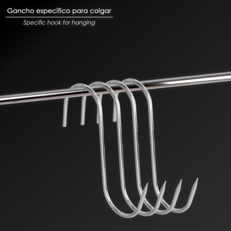 Gancho Carnicero Inoxidable N.º 1 de 4 x 100mm. Gancho Para Productos Cárnicos.