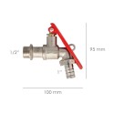 Grifo Esfera 1/2" Con Sistema De Bloqueo Por Candado Grifo Jardín Exterior, Grifo Con Bloqueo y Conector Manguera