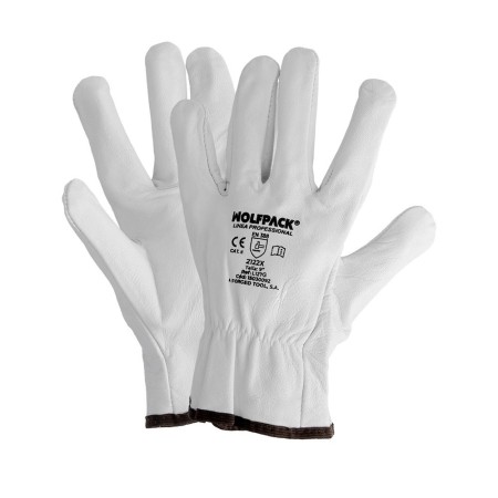 Guantes De Trabajo De Piel Flor De Vacuno, Protección Laboral, Riesgos Mecánicos, Guantes De Seguridad De Cuero. Talla 8" (Par)