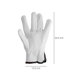 Guantes De Trabajo De Piel Flor De Vacuno, Protección Laboral, Riesgos Mecánicos, Guantes De Seguridad De Cuero. Talla 9" (Par)