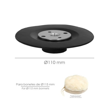 Plato Amoladora Nylon Diámetro 115 mm. Con Rosca M14. Disco Plástico Para Bonete
