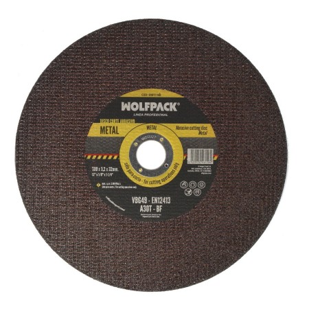 Disco Corte Abrasivo Metal Diámetro 300 x Diámetro 32 mm. Espesor 3,2 mm. Disco Radial / Amoladora