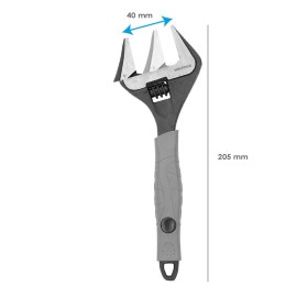 Llave Ajustable Gran Apertura Compact. Cromo Vanadio 8" Llave Inglesa, Llave De Expansión, Llave Gran Apertura