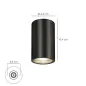 Lampara Techo Foco Gu10 Ip65 Negro Aplique Techo, Luz Jardín, Lámpara Jardín, Luz Exterior, Aplique Jardín Lampara Techo Foco Gu10 Ip65 Negro Aplique Techo, Luz Jardín, Lámpara Jardín, Luz Exterior, Aplique Jardín