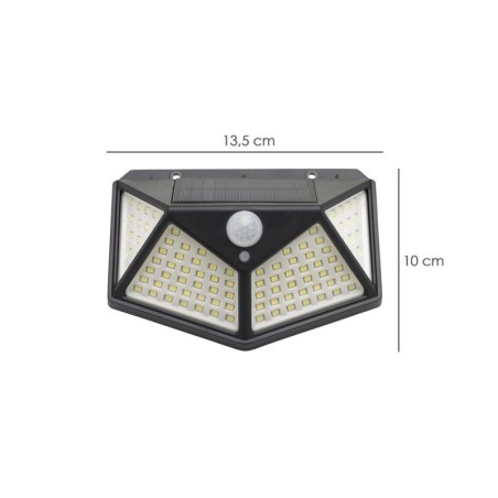 Aplique Solar Led Con Sensor De Luz y De Movimiento 270 Lúmenes Ip4x Foco Led A Batería, Foco Solar.