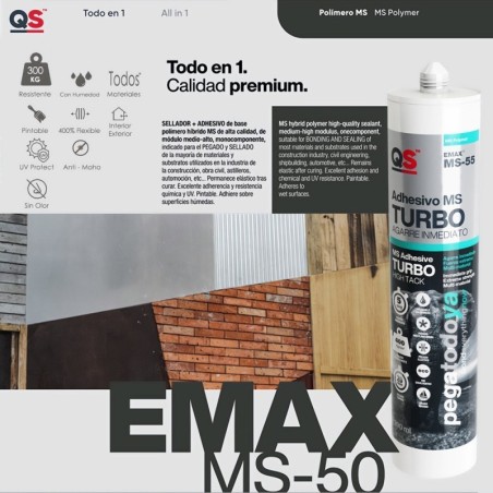 Adhesivo EMax Ms-55 Agarre Instantáneo Turbo Blanco 290 ml.