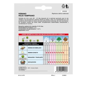 Semillas Rábano Rojo Temprano (8 gramos) Semillas Verduras, Horticultura, Hortícola, Semillas Huerto.