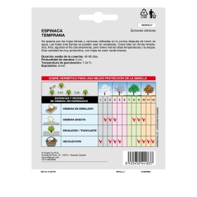Semillas Espinaca Temprana (8 gramos) Semillas Verduras, Horticultura, Hortícola, Semillas Huerto.