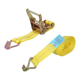 Cinta De Amarre Con Ratchet 6 metros x 38 mm. Trinquete Metálico Automático, Cincha, Eslinga Mercancía, Correa sujeción