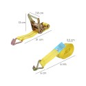 Cinta De Amarre Con Ratchet 6 metros x 38 mm. Trinquete Metálico Automático, Cincha, Eslinga Mercancía, Correa sujeción