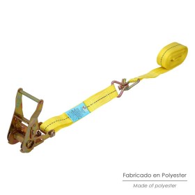Cinta De Amarre Con Ratchet 6 metros x 38 mm. Trinquete Metálico Automático, Cincha, Eslinga Mercancía, Correa sujeción