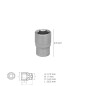 Llave Vaso 1/4" Hexagonal 13 mm. Perfil de 6 caras. Acero Cromo Vanadio, Aristas Redondas Llave Vaso 1/4" Hexagonal 13 mm. Perfil de 6 caras. Acero Cromo Vanadio, Aristas Redondas