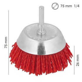 Cepillo de Nylon en Forma de Taza Ø75 mm con Espiga de 1/4" | Lijado y Pulido Eficiente