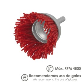 Cepillo de Nylon en Forma de Taza Ø75 mm con Espiga de 1/4" | Lijado y Pulido Eficiente