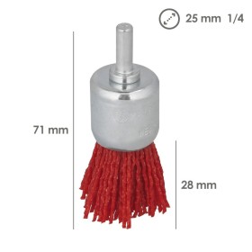 Cepillo Nylon Brocha Diámetro 25 mm. Cepillo De Lijado Nailon. Cepillo Para Taladro De Nailon