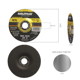 Disco Repasar Abrasivo Diámetro 125 x Diámetro 22 mm. Espesor 6,0 mm. Disco Radial