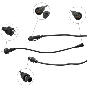 Guirnalda 10 Portalámparas Para Bombillas E27. 10 metros. protección IP44 (Bombillas No Incluidas)