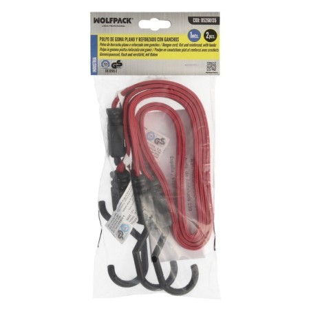 Pulpo De Goma Plano Reforzado 1,0 Metro (2 Unidades) 100% Látex, Capacidad Amarre 200 Newtons Gomas Elásticas, Cuerda Elástica,