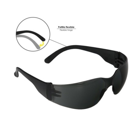 Gafas Protección Con Patillas Flexibles Certificación EN166. Lente Color Gris. Gafas protección Gafas Trabajo