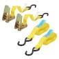 Cinta De Amarre Con Ratchet 4 metros x 25 mm. Trinquete Metálico Automático, Eslinga Mercancía, Correa sujeción (Pack 2)