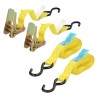 Cinta De Amarre Con Ratchet 4 metros x 25 mm. Trinquete Metálico Automático, Eslinga Mercancía, Correa sujeción (Pack 2)