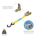 Cinta De Amarre Con Ratchet 4 metros x 25 mm. Trinquete Metálico Automático, Eslinga Mercancía, Correa sujeción (Pack 2)