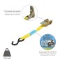 Cinta De Amarre Con Ratchet 4 metros x 25 mm. Trinquete Metálico Automático, Eslinga Mercancía, Correa sujeción (Pack 2)