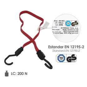 Pulpo De Goma Plano Reforzado 1,5 metro (2 unidades) 100% Látex, Capacidad Amarre 200 Newtons Gomas Elásticas, Cuerda Elástica,