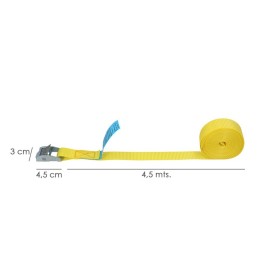Cinta De Amarre Con Trinquete 4,5 metros x 25 mm. (2 Unidades) Trinquete Metálico Automático, Cincha, Eslinga, Correa sujeción