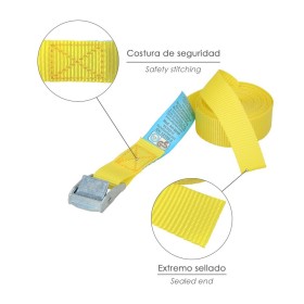 Cinta De Amarre Con Trinquete 4,5 metros x 25 mm. (2 Unidades) Trinquete Metálico Automático, Cincha, Eslinga, Correa sujeción