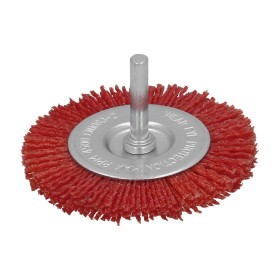 Cepillo Nylon Disco Diámetro 75 mm. 1/4". Lijar y Pulir Madera, Metal, Acero Inoxidable