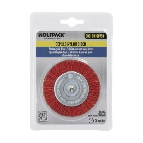 Cepillo Nylon Disco Diámetro 75 mm. 1/4". Lijar y Pulir Madera, Metal, Acero Inoxidable