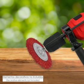 Cepillo Nylon Disco Diámetro 75 mm. 1/4". Lijar y Pulir Madera, Metal, Acero Inoxidable