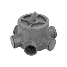 Bote Sifónico PVC Tuberías Diámetro 110 mm. Salidas Diámetro 50 y 40 mm. Altura 105 mm.
