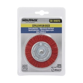 Cepillo Nylon Disco Diámetro100 mm. 1/4". Lijar y Pulir Madera, Metal, Acero Inoxidable