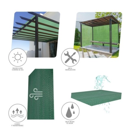 Malla Sombreo Rollo 1,0 x 10 Metros, Reduce Radiación, protección Jardín y Terraza, Regula Temperatura, Color Verde Claro