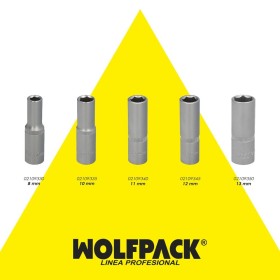 Llave Vaso 1/4" Hexagonal Larga 10 mm. Perfil de 6 caras. Acero Cromo Vanadio, Aristas Redondas