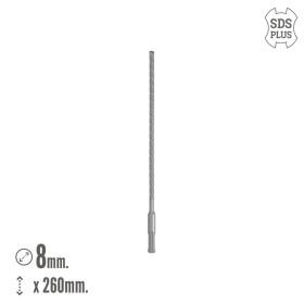 Broca SDS Plus 8 Filos Cortantes Especial Para Hormigón Armado Diámetro 8 x 260 mm. Broca Paredes, Broca Cimientos, Broca Muros