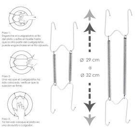 Cuelgaplatos Muelle Para platos de Diámetro 29 a 32 cm.