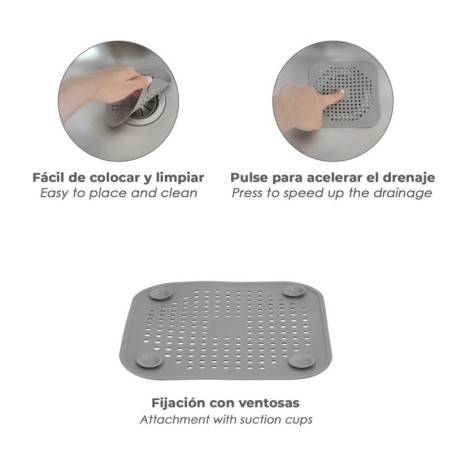 Protector DesagÃ¼e Silicona Cocina Baño 145 x 145 mm.