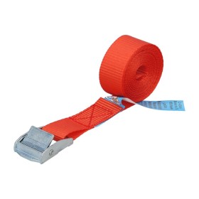 Cinta De Amarre Con Trinquete 2,5 metros x 25 mm. Trinquete Metálico Automático, Cincha, Eslinga Mercancía, Correa sujeción