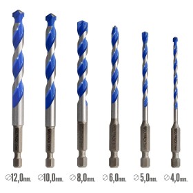 Estuche Brocas Universales Hexagonal Diámetro 4,0 a Diámetro 10 mm.