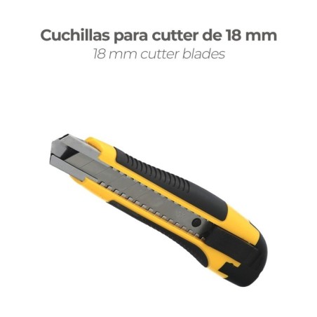 Hoja Cúter 18 mm. (Estuche 10 Piezas) Acero al Carbono.