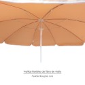 Sombrilla Playa Acero / Poliéster Diámetro 160 cm. Naranja . Varillas Fibra De Vidrio.