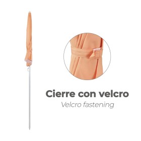 Sombrilla Playa Acero / Poliéster Diámetro 160 cm. Naranja . Varillas Fibra De Vidrio.