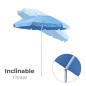 Sombrilla Playa Acero / Poliéster Diámetro 180 cm. Azul. Varillas Fibra De Vidrio. Sombrilla Playa Acero / Poliéster Diámetro 180 cm. Azul. Varillas Fibra De Vidrio.