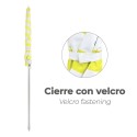 Sombrilla Playa Aluminio / Poliéster Diámetro 180 cm. Amarilla y Blanca. Varillas Fibra De Vidrio. protección uv.