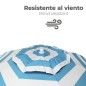 Sombrilla Playa Aluminio / Poliéster Diámetro 200 cm. Azul y Blanca. Varillas Fibra De Vidrio. protección uv. Sombrilla Playa Aluminio / Poliéster Diámetro 200 cm. Azul y Blanca. Varillas Fibra De Vidrio. protección uv.