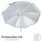 Sombrilla Playa Aluminio / Poliéster Diámetro 200 cm. Azul y Blanca. Varillas Fibra De Vidrio. protección uv. Sombrilla Playa Aluminio / Poliéster Diámetro 200 cm. Azul y Blanca. Varillas Fibra De Vidrio. protección uv.